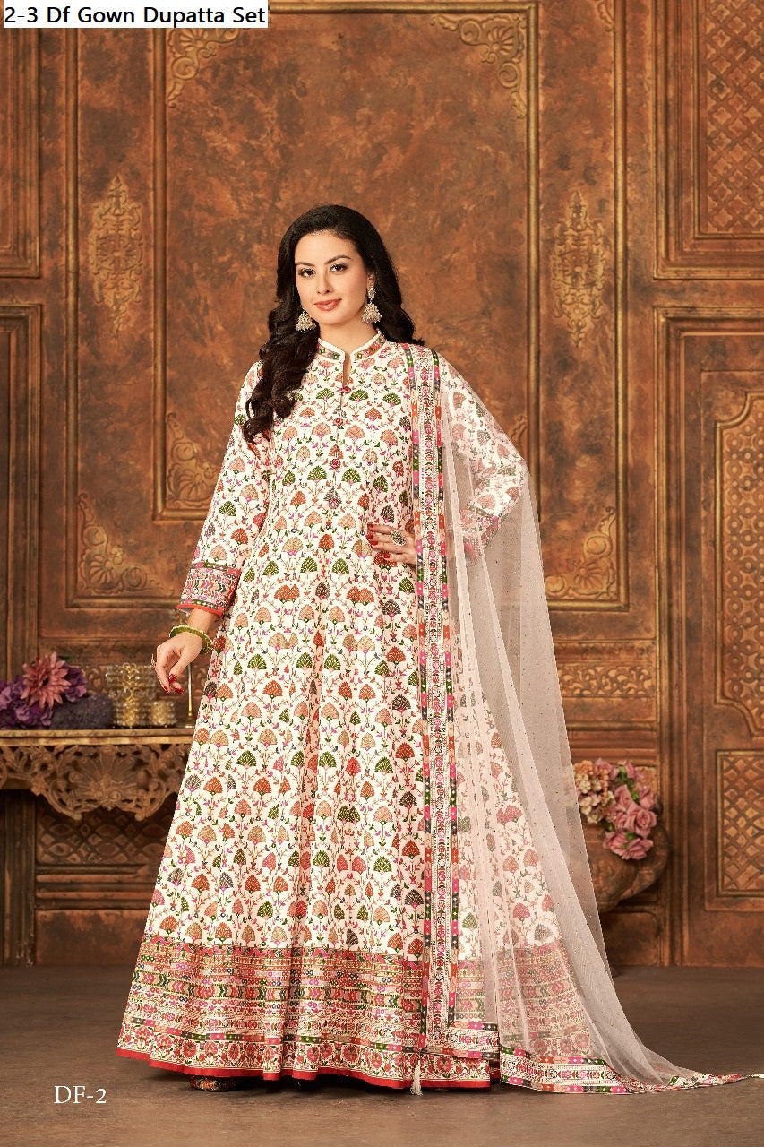 Buy SCAKHI Floral Full Length Art Silk Woven Women's Gown | Shoppers Stop